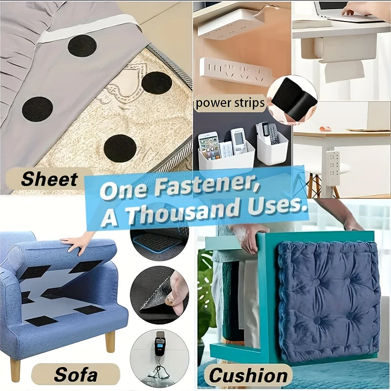 20 paires Patchs Velcro Rectangles
